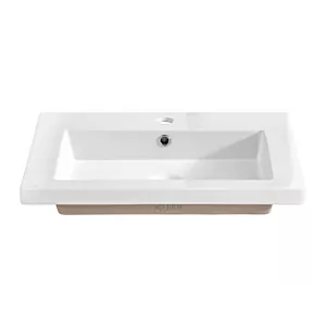 Umywalka łazienkowa, ceramiczna, Spirit, 61x46x14 cm, biały