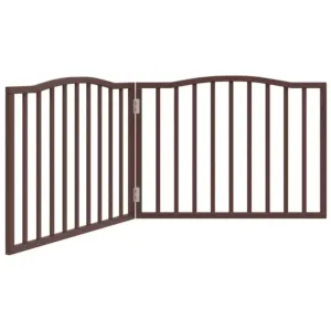 Składana bramka dla psa, 2 panele, brązowy dąb, 160 cm, drewno