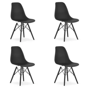 Krzesło OSAKA czarne / nogi czarne x 4