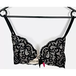 Biustonosz push-up czarno beżowy Pretty Polly