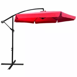Wodoodporny parasol ogrodowy, Cynia, 300x300x245 cm, czerwony