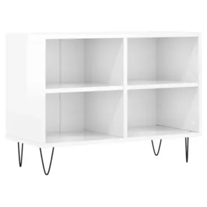 Szafka pod TV, biała, wysoki połysk, 69,5x30x50 cm