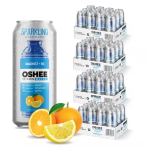 48x OSHEE Vitamin Water Sparkling magnez + B6 cytryna pomarańcza 500 ml