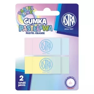 Gumka dwukolorowa pastelowa ASTRA Pastel Line - blister 2 szt.