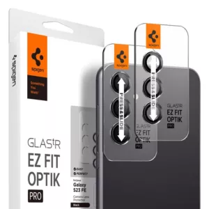 Spigen Optik.TR EZ Fit Camera Lens Protector 2-Pack - Szkło ochronne na obiektyw do Samsung Galaxy S23 FE (2 szt) (Czarny)