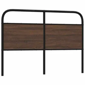Wezgłowie, brązowy dąb, 120 cm, stal i materiał drewnopochodny