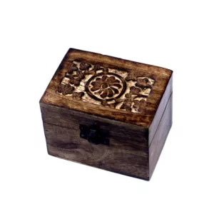 Drewniane Pudełko, Szkatułka  w Kwiaty na 6 Olejków Eterycznych 10ml