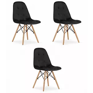 Krzesło DUMO - czarny aksamit x 3