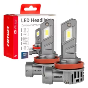 Żarówki LED H8 H9 H11 AMIO X5 Winger 6000K CANBUS