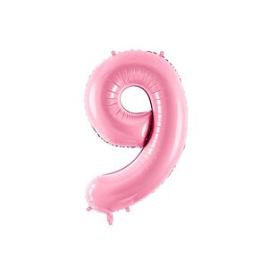 Balon foliowy "cyfra 9", różowa, 100 cm [balon na hel, cyfra duża, urodziny]