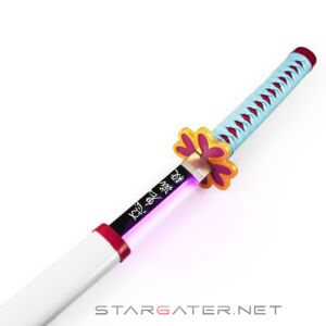 Miecz Świetlny Katana Kanroji Mitsuri | Drewno LED | 104 cm | Demon Slayer