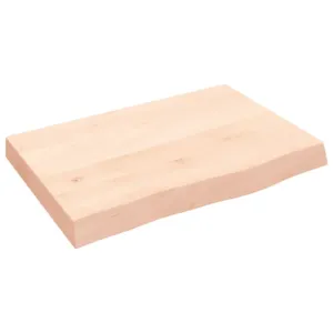 Półka, 60x40x(2-6) cm, surowe lite drewno dębowe