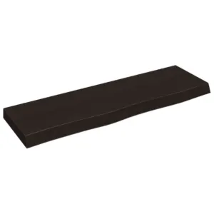 Półka, ciemnobrązowa, 100x30x(2-6) cm, wykończone drewno dębowe