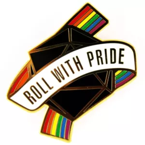 Metalowa Przypinka Pride LGBT LGBTQ RPG - Roll With Pride