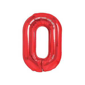 Balon foliowy "cyfra 0", czerwona, 100 cm [balon na hel, cyfra duża, urodziny]