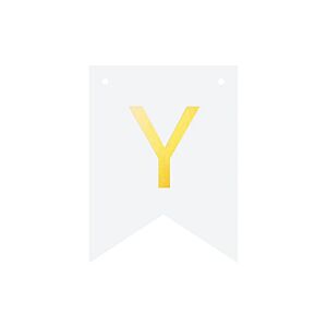 Baner DIY, 16 cm, biały, literka "Y" [stwórz swój napis na imprezę,dekoracja]