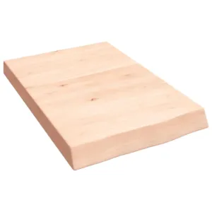 Półka, 40x60x(2-6) cm, surowe lite drewno dębowe