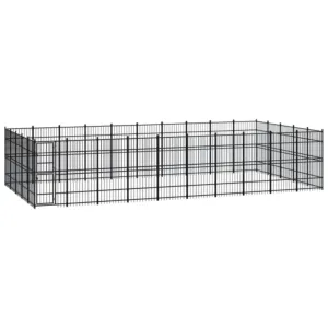 Kojec zewnętrzny dla psa, stalowy, 46,08 m²