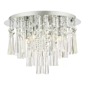 Lampa sufitowa Iclyn 5 Light Flush Polished Chrome Crystal