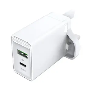 Ładowarka sieciowa USB(A+C) Vention FBBW0-UK (18W/20W) UK biała