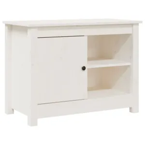 Szafka pod telewizor, biała, 70x36,5x52 cm, lite drewno sosnowe