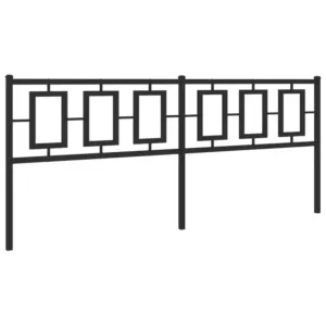 Metalowe wezgłowie, czarne, 200 cm
