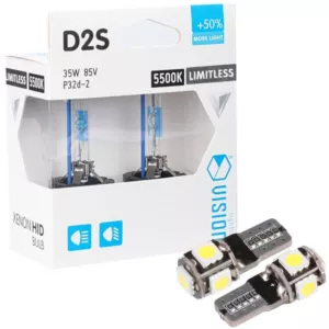 Żarniki Xenon Ksenon D2S +50% 5500K + LED W5W