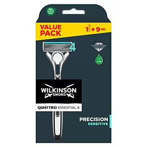Maszynka WILKINSON Quattro Essential 4 Precision Sensitive + 9 wkładów