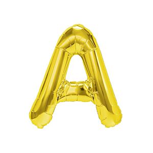 Balon foliowy „litera A”, złota, 40 cm [balon na powietrze]