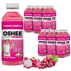 12x OSHEE Vitamin Water witaminy i minerały winogrona - dragonfruit 555 ml