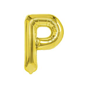 Balon foliowy „litera P”, złota, 40 cm [balon na powietrze]