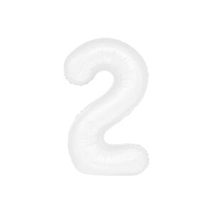 Balon foliowy "cyfra 2", biała, 100 cm [balon na hel, cyfra duża, urodziny]