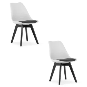 Krzesło MARK biało czarne / nogi czarne x 2
