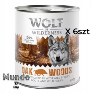 Mokra karma 800 g Wolf of wilderness Smak Dzika 6 szt