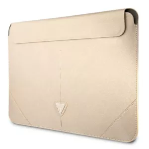 Guess Saffiano Triangle Logo Sleeve - Etui na notebooka 16" (beżowy)