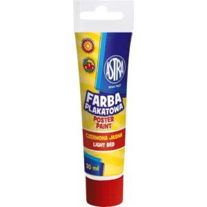 Farba plakatowa Astra tuba 30 ml - czerwona jasna