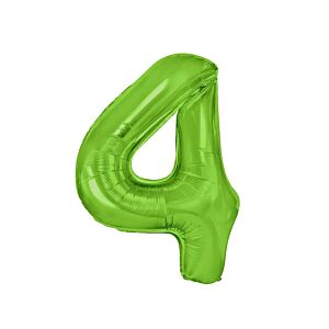 Balon foliowy "cyfra 4", zielona, 100 cm [balon na hel, cyfra duża, urodziny]