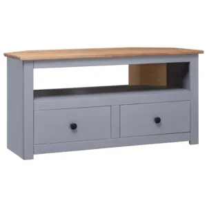 Narożna szafka pod TV, szara, 93x49x49 cm, sosna, seria Panama
