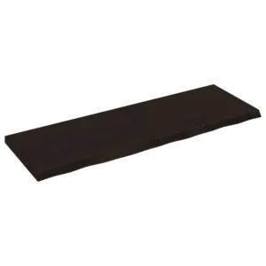 Półka, ciemnobrązowa, 120x40x(2-4) cm, wykończone drewno dębowe