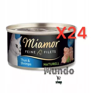 Miamor Feine Filets Naturelle Smak Tuńczyk z krewetkami w sosie 80g 24 szt