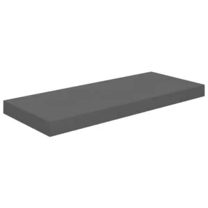 Półka ścienna, wysoki połysk, szara, 60x23,5x3,8 cm, MDF