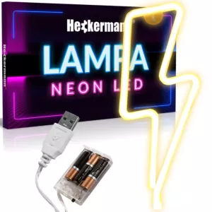 Neon LED Heckermann wiszący BŁYSKAWICA Heckermann