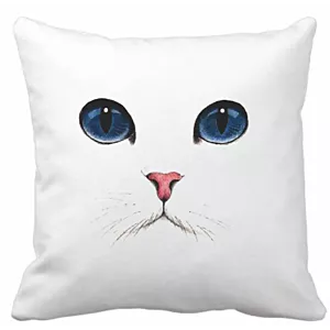 Poszewka na Jaśka Biały Kot Niebieskie Oczy Prezent 40cm x 40cm