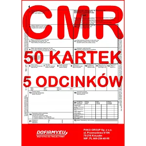 CMR List Przewozowy 50 kartek - 5 odcinków - 10 kompletów