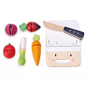 Drewniana deska z warzywami do krojenia, Mini Chef, Tender Leaf Toys