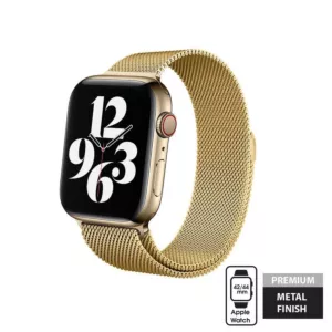 Crong Milano Steel - Pasek ze stali nierdzewnej do Apple Watch 42/44/45/49 mm (złoty)