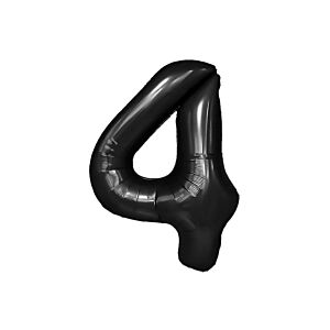 Balon foliowy "cyfra 4", czarna, 100 cm [balon na hel, cyfra duża, urodziny]