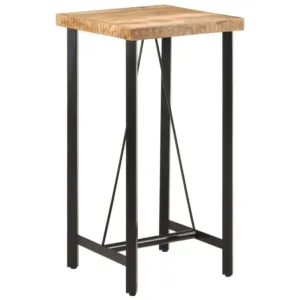 Stolik barowy, 55x55x107 cm, lite drewno mango i żelazo