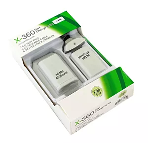 KX7B 2x BATERIA XBOX 360 KABEL USB WHITE