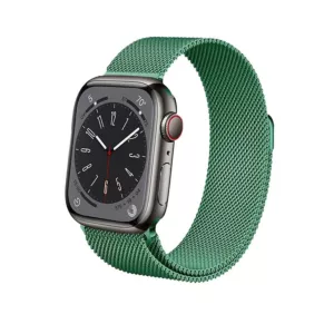 Crong Milano Steel – Pasek ze stali nierdzewnej do Apple Watch 42/44/45/49 mm (zielony)